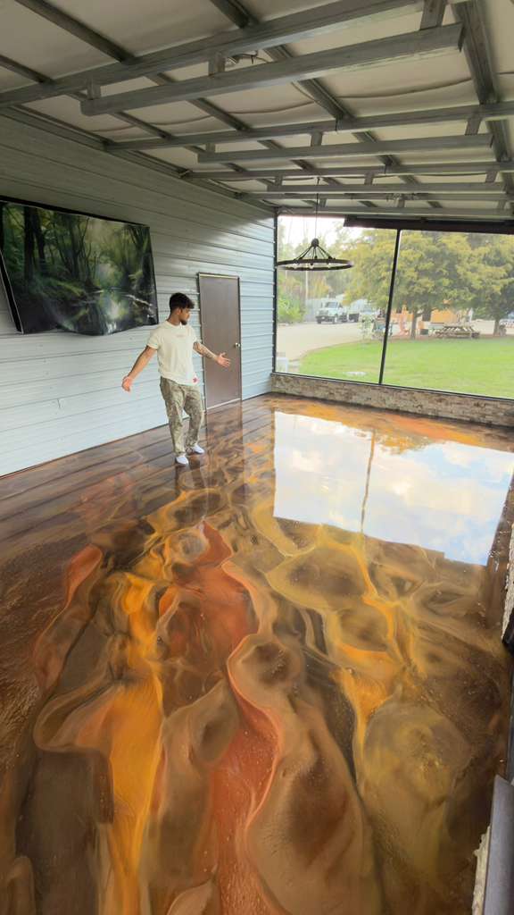 EK Epoxy copper metallic patio floor